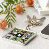 Pet Memorial Custom Dog Foto Collage Paw Print Schlüsselanhänger (Seite)