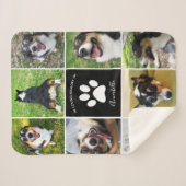 Pet Memorial Custom Dog Foto Collage Paw Print Sherpadecke (Vorderseite (Horizontal))