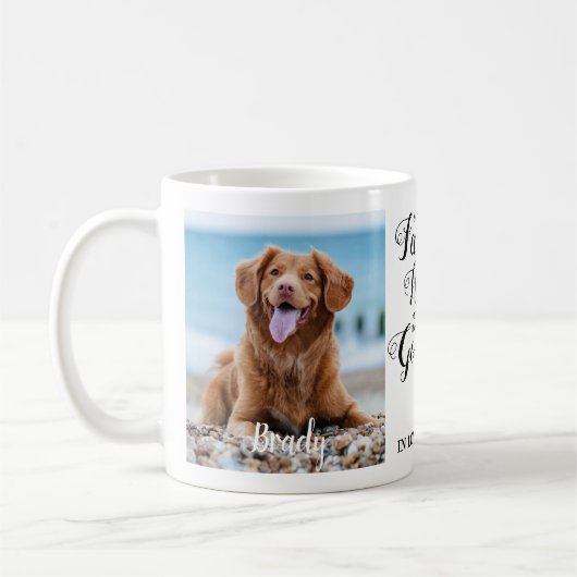 Pet Memorial Custom Foto Dog Paw Print Pet Loss Kaffeetasse (Links)