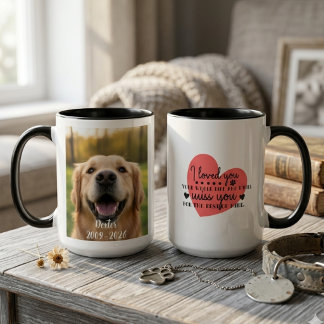 Pet Memorial Dog Loss Photo Heart Sympathy Gift Tasse