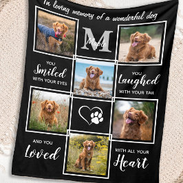 Pet Memorial Elegante Personalisiert 6 FotoCollage Fleecedecke