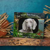 Pet Memorial Engel mit Four Paws 0828 Fotoplatte (Seite)