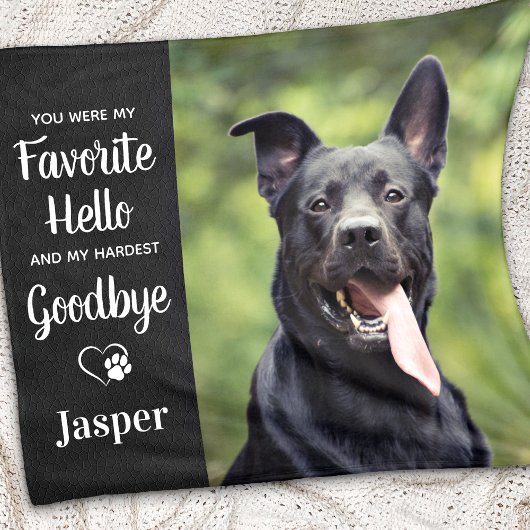 Pet Memorial Favorit Hallo Hardest Goodbye Dog Fleecedecke