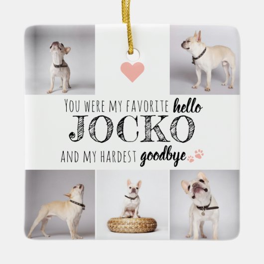 Pet Memorial Favorit Hallo Zitat Keepake Keramikornament (Vorderseite)