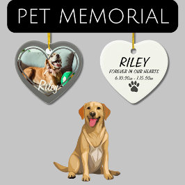 Pet Memorial Forever Heart Keepake Dog Foto Keramik Ornament