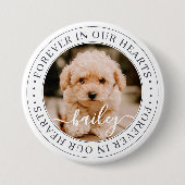Pet Memorial Forever Hört Elegantes Chic Foto Button (Vorderseite)