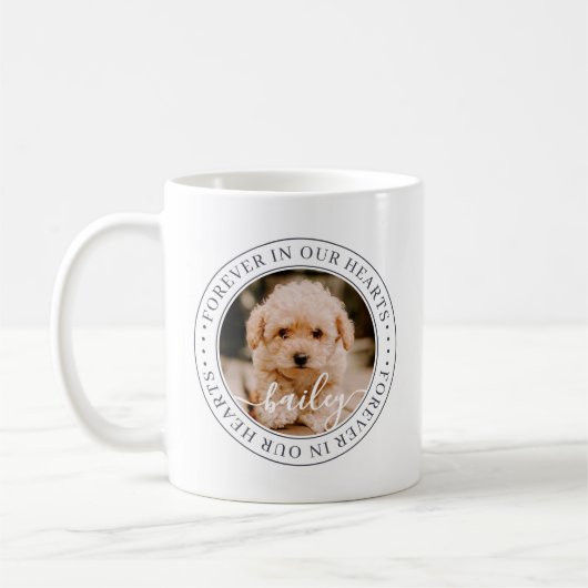 Pet Memorial Forever Hört Elegantes Chic Foto Kaffeetasse (Links)