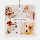Pet Memorial Forever In Our Hearts Elegant Photos Keramikornament (Rückseite)