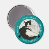 Pet Memorial Forever Love Cat Foto Schlüsselanhäng Magnet (Vorderseite/Rückseite)