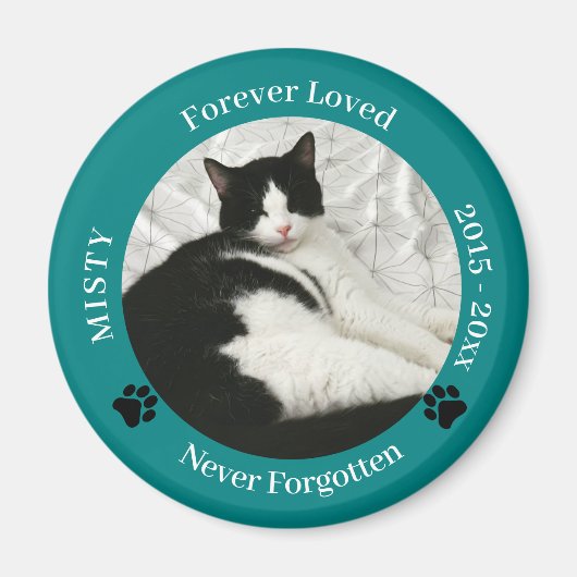 Pet Memorial Forever Love Cat Foto Schlüsselanhäng Magnet (Vorne)