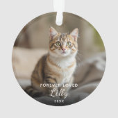 Pet Memorial Forever Love Cat Foto Weihnachten Ornament (Rückseite)