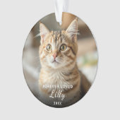 Pet Memorial Forever Love Cat Foto Weihnachten Ornament (Vorderseite)