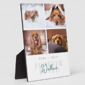 Pet Memorial Forever Loved Elegante 4 Foto Collage Fotoplatte (Seite)