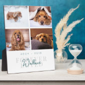 Pet Memorial Forever Loved Elegante 4 Foto Collage Fotoplatte (Seite)