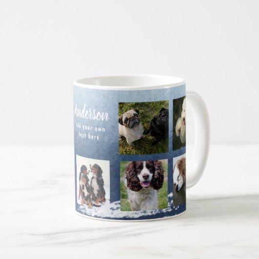 Pet Memorial FOTO COLLAGE Geschenk - TEXT hinzufüg Kaffeetasse (VorderseiteRechts)