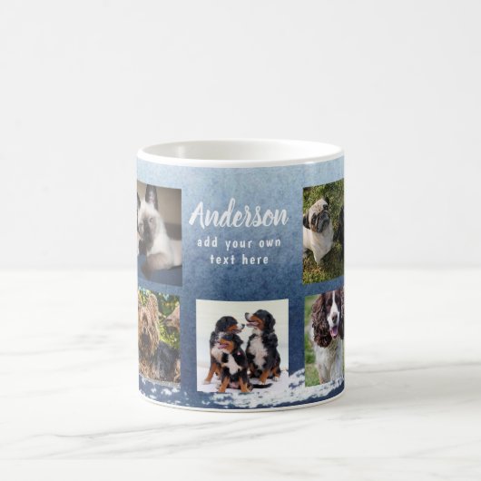 Pet Memorial FOTO COLLAGE Geschenk - TEXT hinzufüg Kaffeetasse (Mittel)