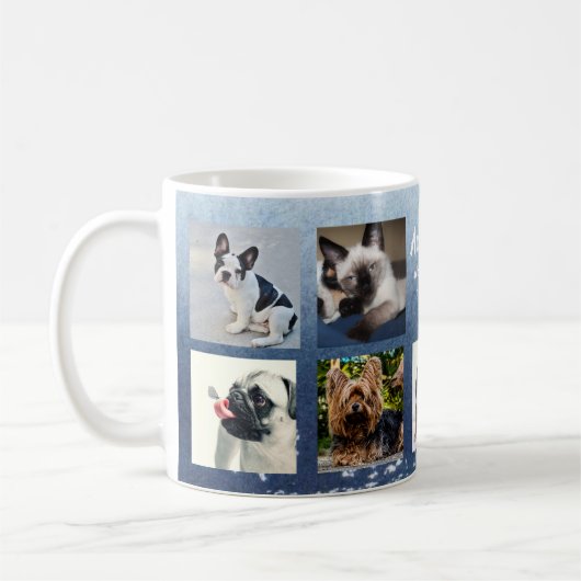 Pet Memorial FOTO COLLAGE Geschenk - TEXT hinzufüg Kaffeetasse (Links)