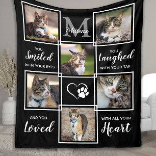 Pet Memorial Geschenk Katze Loss Gedicht 6 FotoCol Fleecedecke