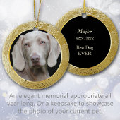 Pet Memorial Gold Foil Frame Photo Keepsake Keramik Ornament
