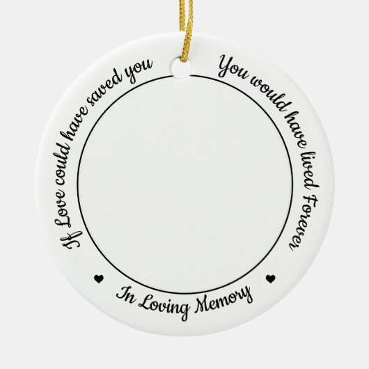 Pet Memorial Horss Loss Beileid Custom 2 Foto Keramik Ornament (Vorne)