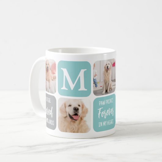 Pet Memorial Hund Loss Moderne Pastel FotoCollage Kaffeetasse (Vorderseite Links)