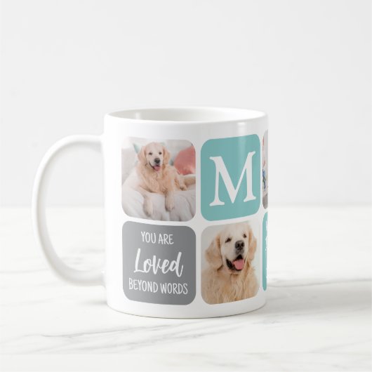 Pet Memorial Hund Loss Moderne Pastel FotoCollage Kaffeetasse (Links)