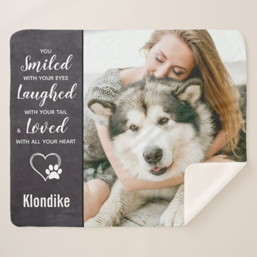 Pet Memorial Keepake Dog Foto Sherpadecke (Vorderseite (Horizontal))