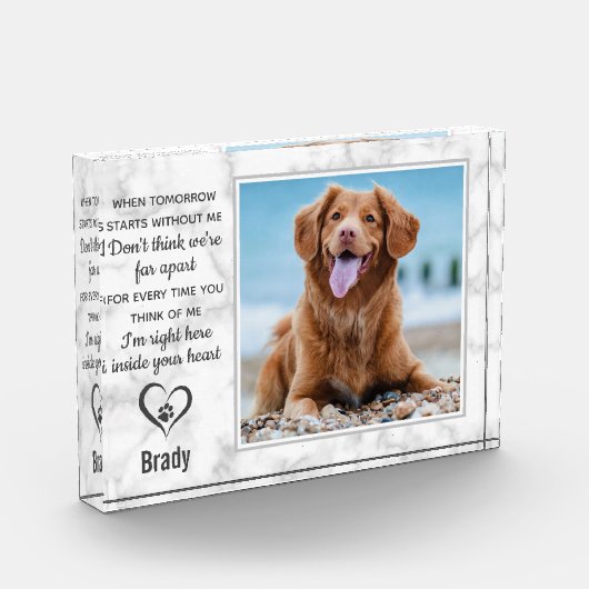 Pet Memorial Keepake Dog Fotoblock (Links)