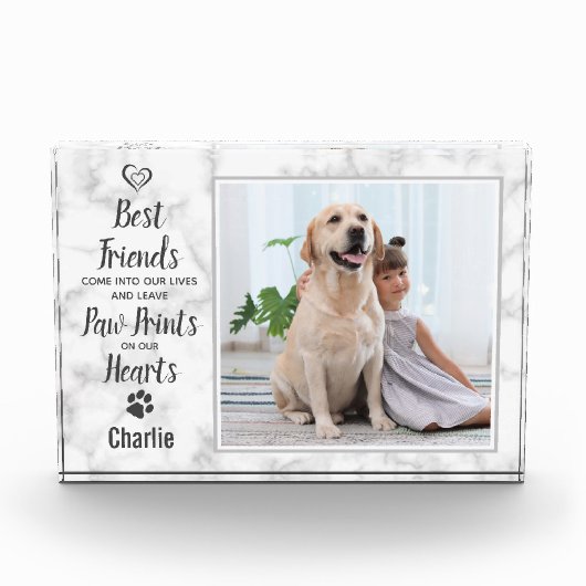 Pet Memorial Keepake Dog Fotoblock (Vorderseite)