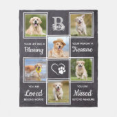 Pet Memorial Keepake Einzigartige Hundfoto-Collage Fleecedecke (Vorderseite)
