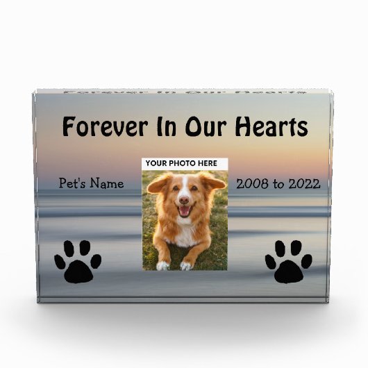Pet Memorial Keepake Foto Block (Vorderseite)