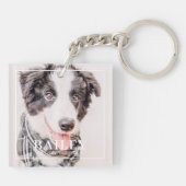 Pet Memorial Keepake für immer in unserem Herz-Fot Schlüsselanhänger (Rückseite)