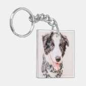 Pet Memorial Keepake für immer in unserem Herz-Fot Schlüsselanhänger (Vorderseite links)