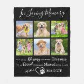 Pet Memorial Keepake Geschenk 6 Hund Foto Collage Fleecedecke (Vorderseite)