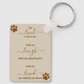 Pet Memorial Keepake Schlüsselanhänger (Rückseite)