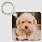 Pet Memorial Loving Memory Simple Modern Photo Schlüsselanhänger (Vorderseite)