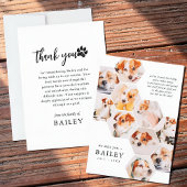 Pet Memorial Modern Simple 10 Photo Collage Dankeskarte