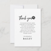 Pet Memorial Modern Simple 10 Photo Collage Dankeskarte (Rückseite)