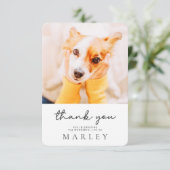 Pet Memorial Modern Simple Minimalist Chic Photo Dankeskarte (Stehend Vorderseite)