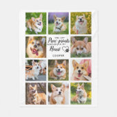 Pet Memorial Paw druckt Personalisierte FotoCollag Fleecedecke (Vorderseite)