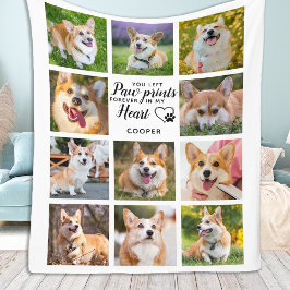 Pet Memorial Paw druckt Personalisierte FotoCollag Fleecedecke