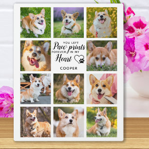 Pet Memorial Paw druckt Personalisierte FotoCollag Fotoplatte