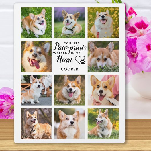 Pet Memorial Paw druckt Personalisierte FotoCollag Fotoplatte