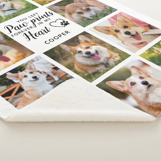 Pet Memorial Paw druckt Personalisierte FotoCollag Sherpadecke (3/4)