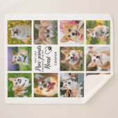 Pet Memorial Paw druckt Personalisierte FotoCollag Sherpadecke (Vorderseite (Horizontal))