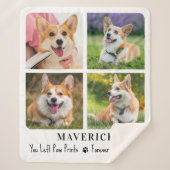 Pet Memorial Paw Prints für immer Personalisiertes Sherpadecke (Vorderseite)