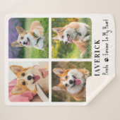 Pet Memorial Paw Prints für immer Personalisiertes Sherpadecke (Vorderseite (Horizontal))