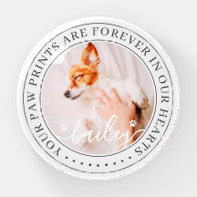 Pet Memorial Paw Prints Hearts Elegantes Chic Foto