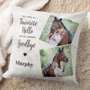 Pet Memorial Personalisiert 2 Bilder Pferd Kissen