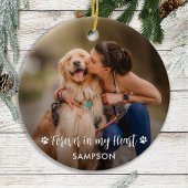 Pet Memorial Personalisiert 2 Foto Paw Prints Keramik Ornament